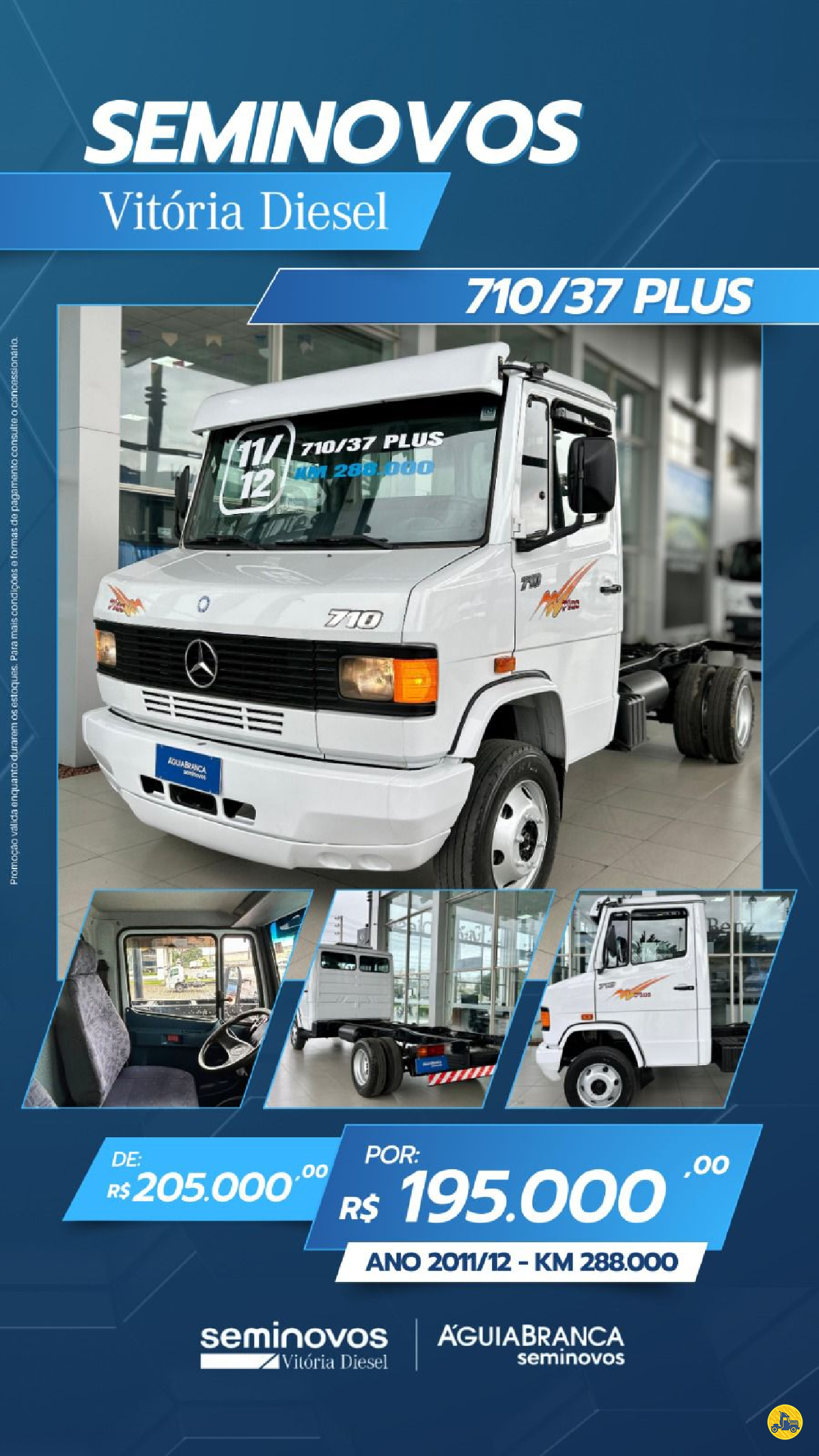 CAMINHAO MERCEDES-BENZ MB 710 Chassis 3/4 4x2 Vitória Diesel - MB CARIACICA ESPÍRITO SANTO ES